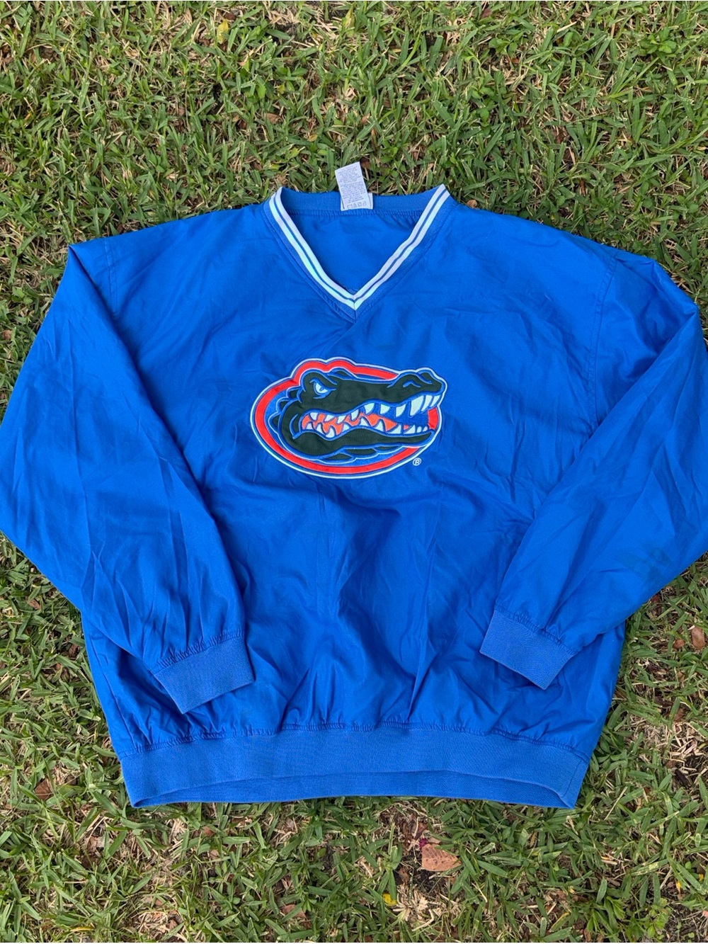 Knights Apparel Royal Blue V-Neck Pullover Sweater with Gator Patch